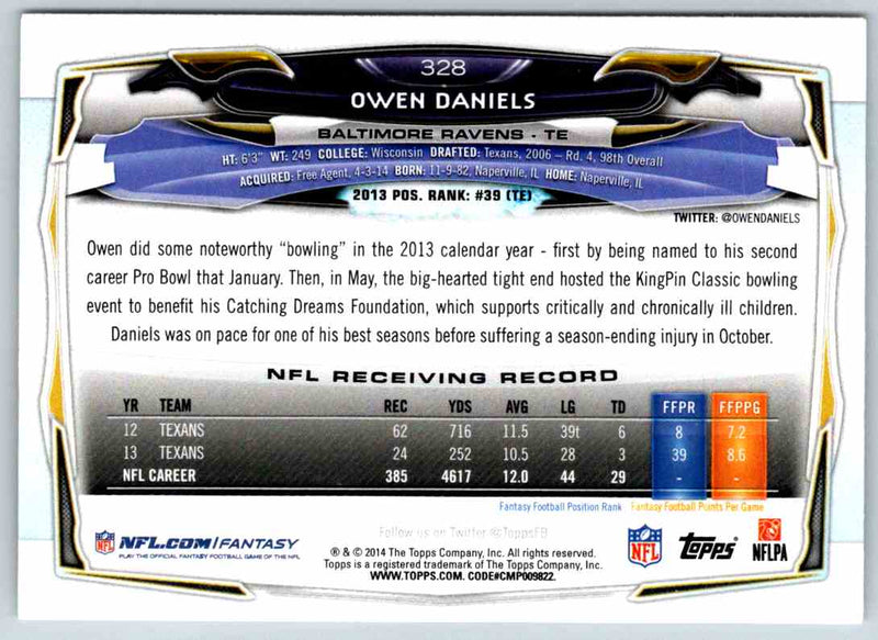 2014 Topps Owen Daniels