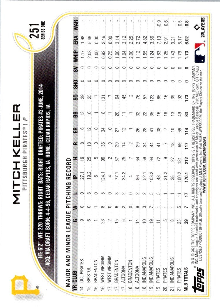 2022 Topps Mitch Keller