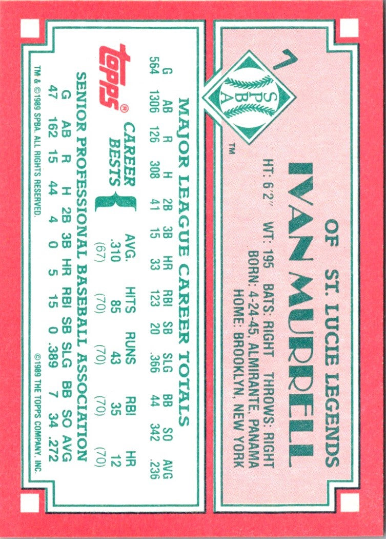 1989 Topps Senior League Ivan Murrell