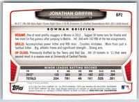 2013 Bowman Jonathan Griffin #BP2 Purple Paper