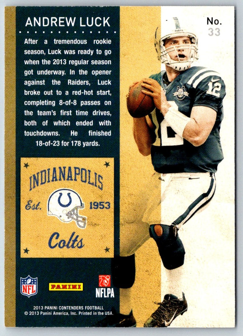 2013 Panini Contenders Andrew Luck