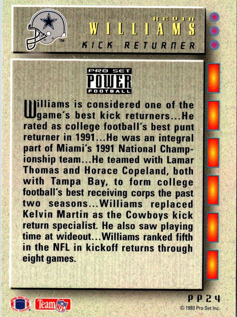 1993 Pro Set Power Update Prospects Kevin Williams