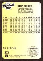 1990 Fleer Baseball MVP's Kirby Puckett #29