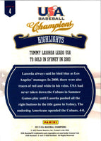 2013 Panini USA Champions Highlights Tommy Lasorda Leads #4