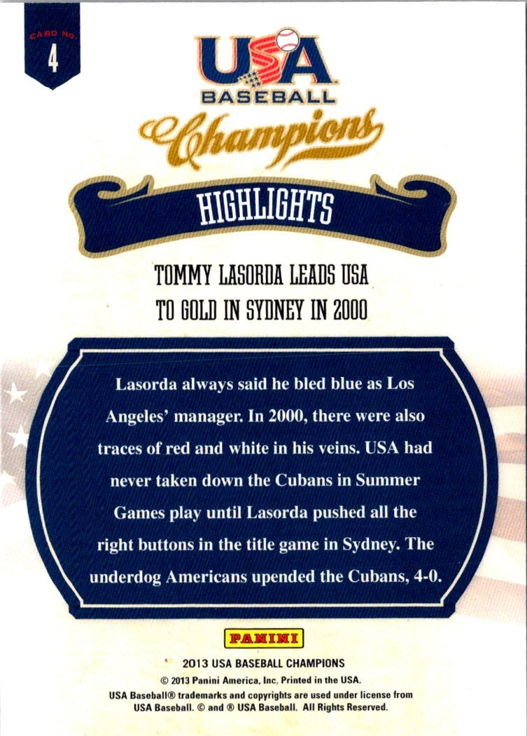 2013 Panini USA Champions Highlights Tommy Lasorda Leads