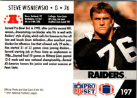 1991 Pro Set Steve Wisniewski #197