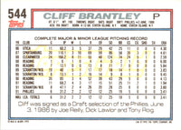 1992 Topps Cliff Brantley #544 Rookie