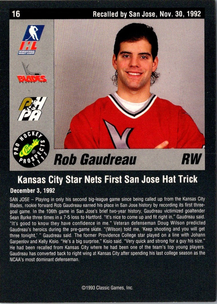 1993 Classic Pro Prospects Rob Gaudreau