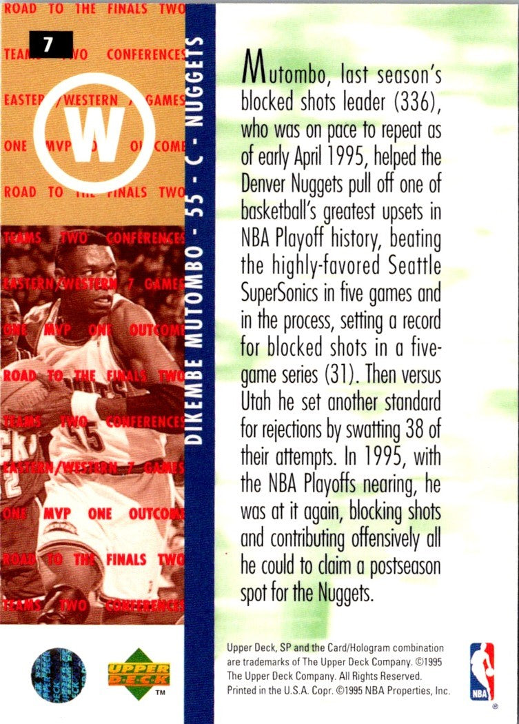 1994 SP Championship Die Cuts Dikembe Mutombo