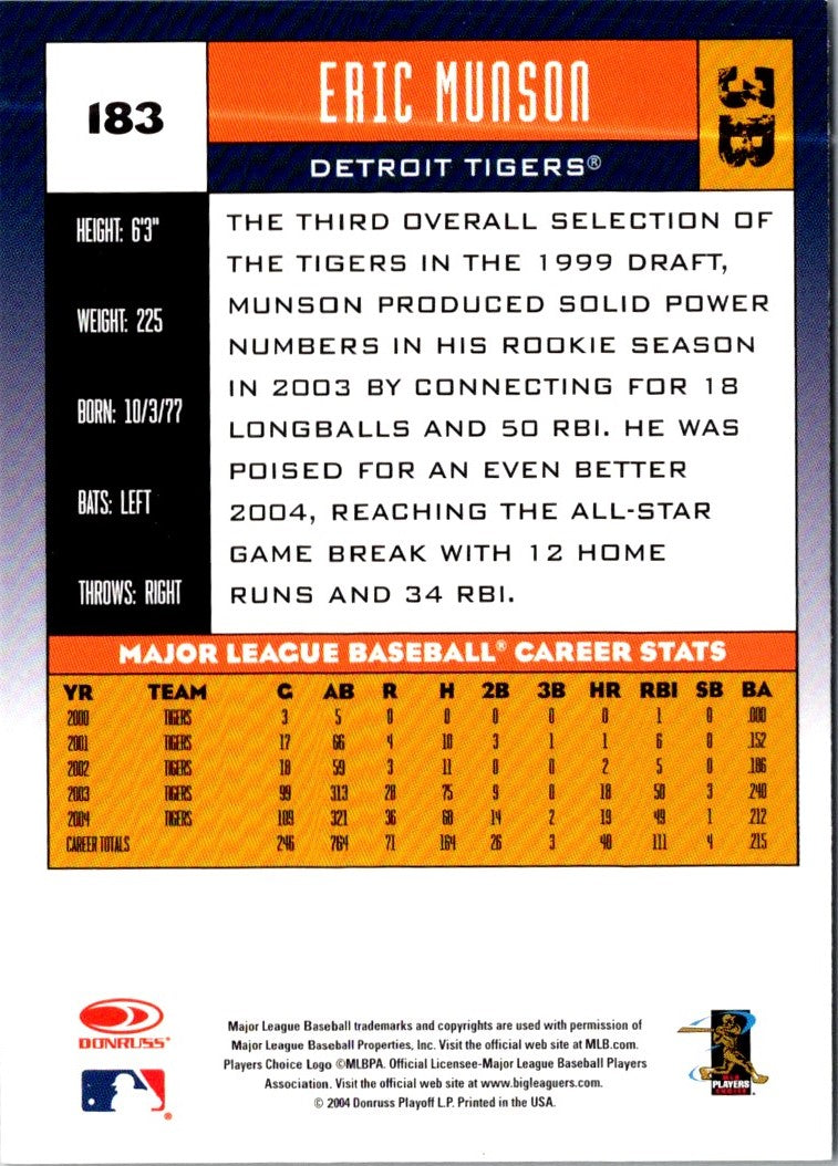 2005 Donruss Eric Munson