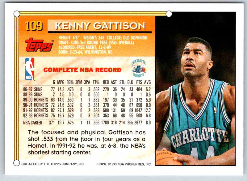 1993 Topps Kenny Gattison