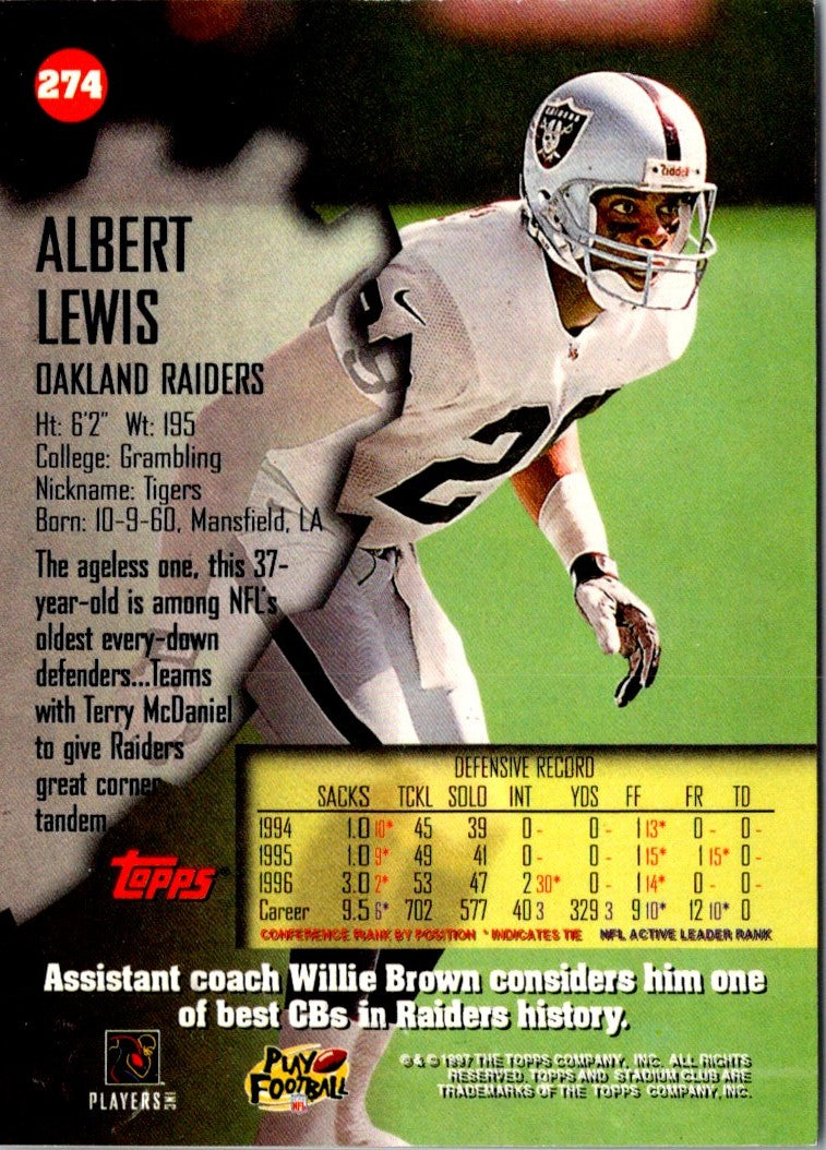 1997 Stadium Club Albert Lewis