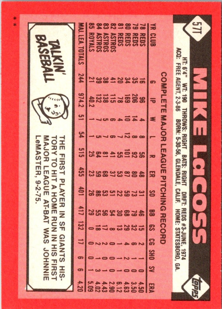 1986 Topps Mike Jeffcoat