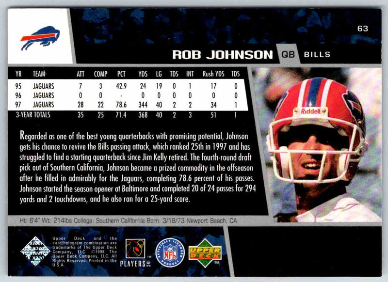 1999 Upper Deck Encore Rob Johnson