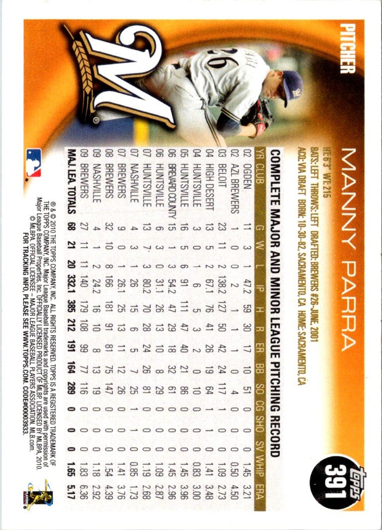 2010 Topps Manny Parra