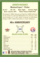2003 Fleer Tradition Update Javier Vazquez #U18