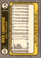 1981 Fleer Rick Langford #572