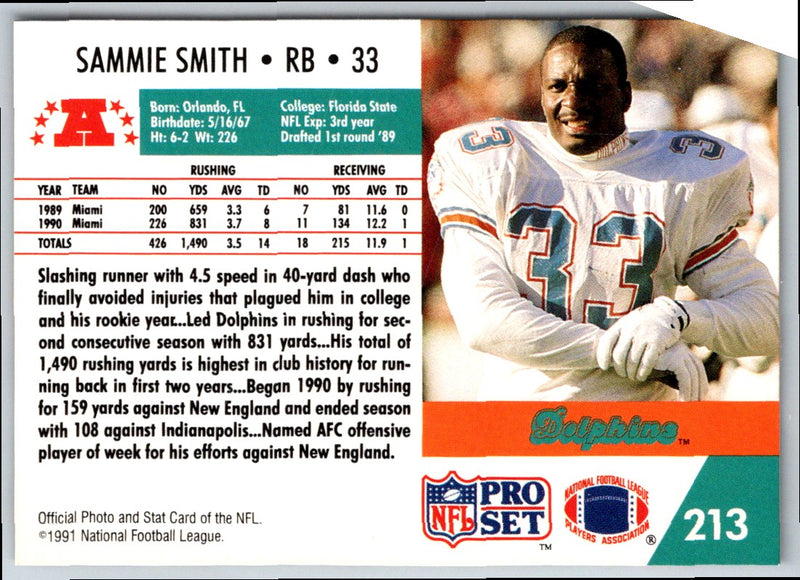 1991 Pro Set Sammie Smith