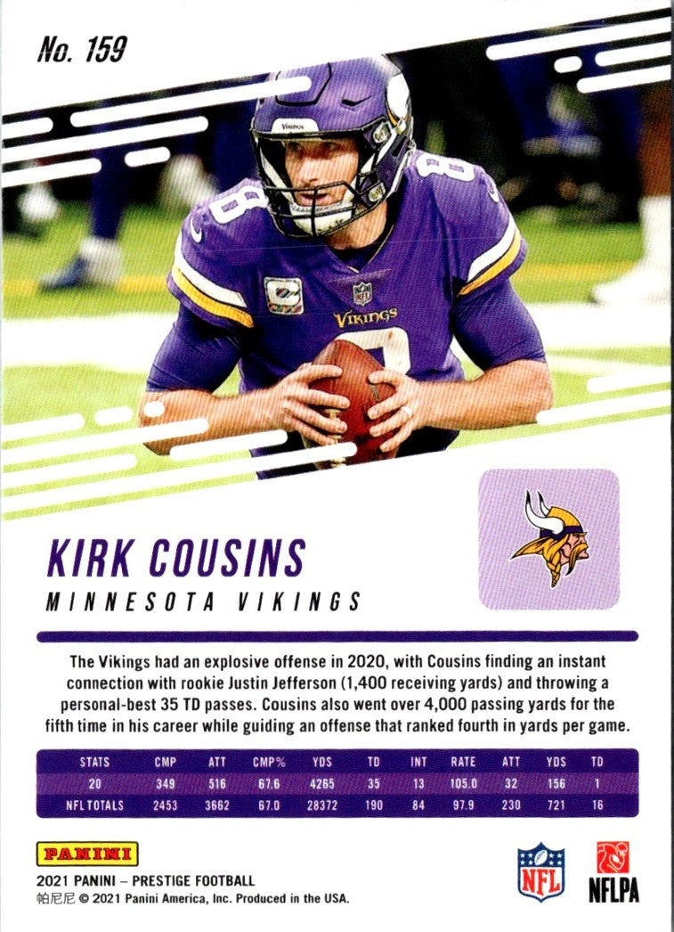 2021 Panini Prestige Kirk Cousins