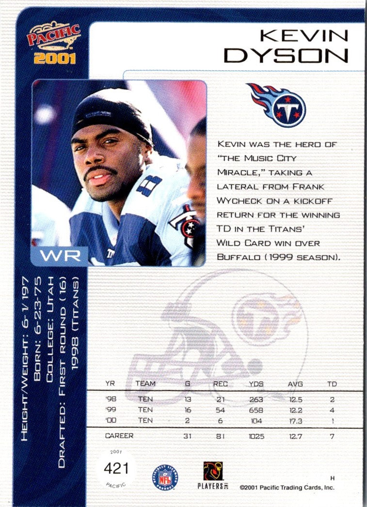 2001 Pacific Kevin Dyson