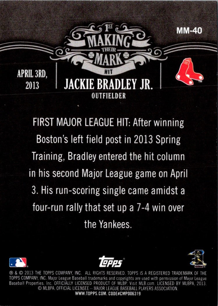 2013 Topps Update Making Their Mark Jackie Bradley Jr.