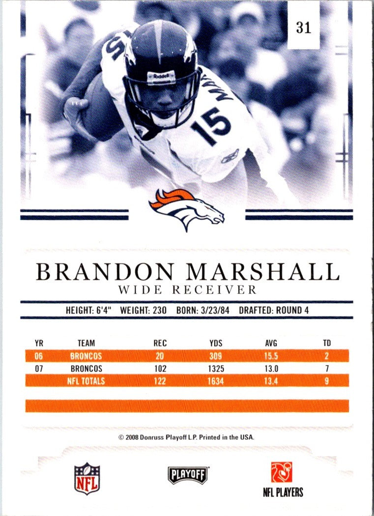 2008 Playoff Prestige Brandon Marshall