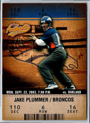 2003 Fleer Authentix Jake Plummer #18