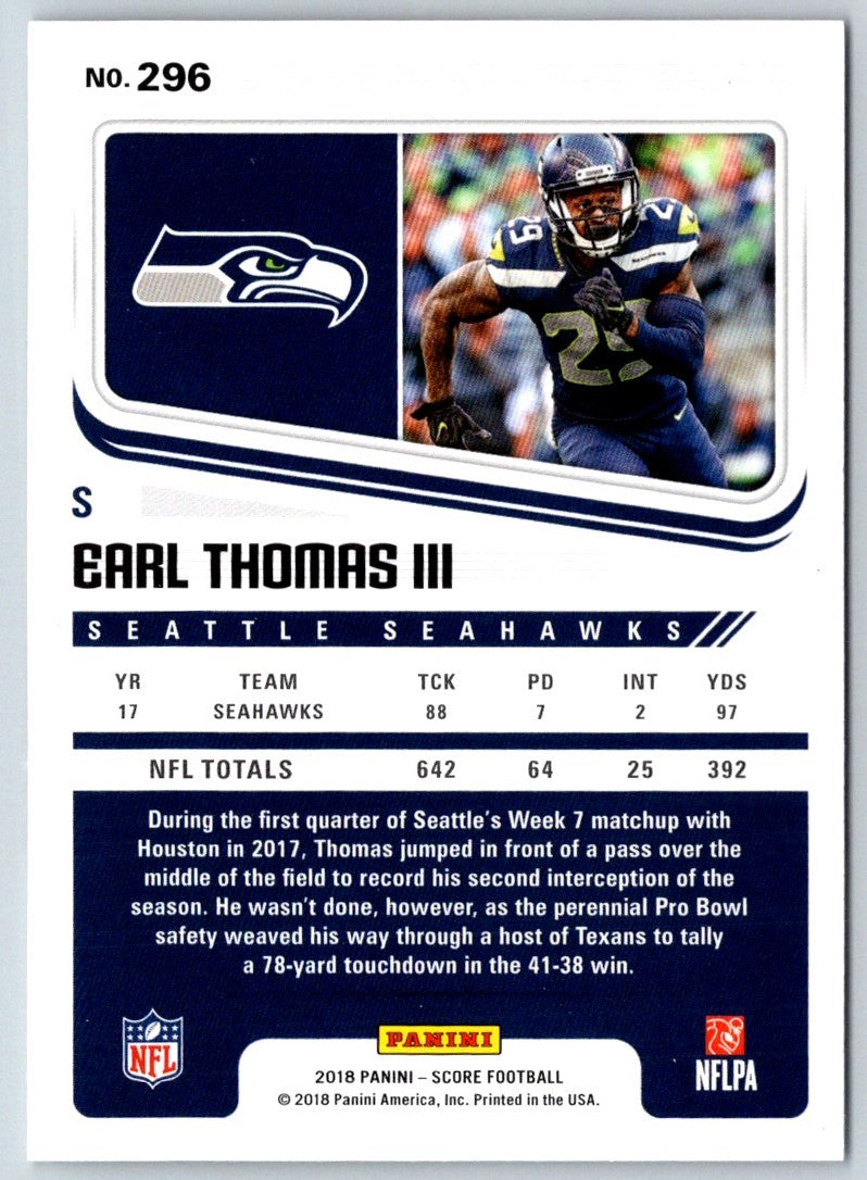 2018 Score Scorecard Earl Thomas III
