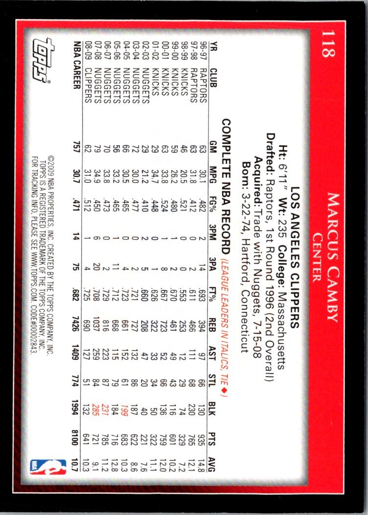 2009 Topps Marcus Camby
