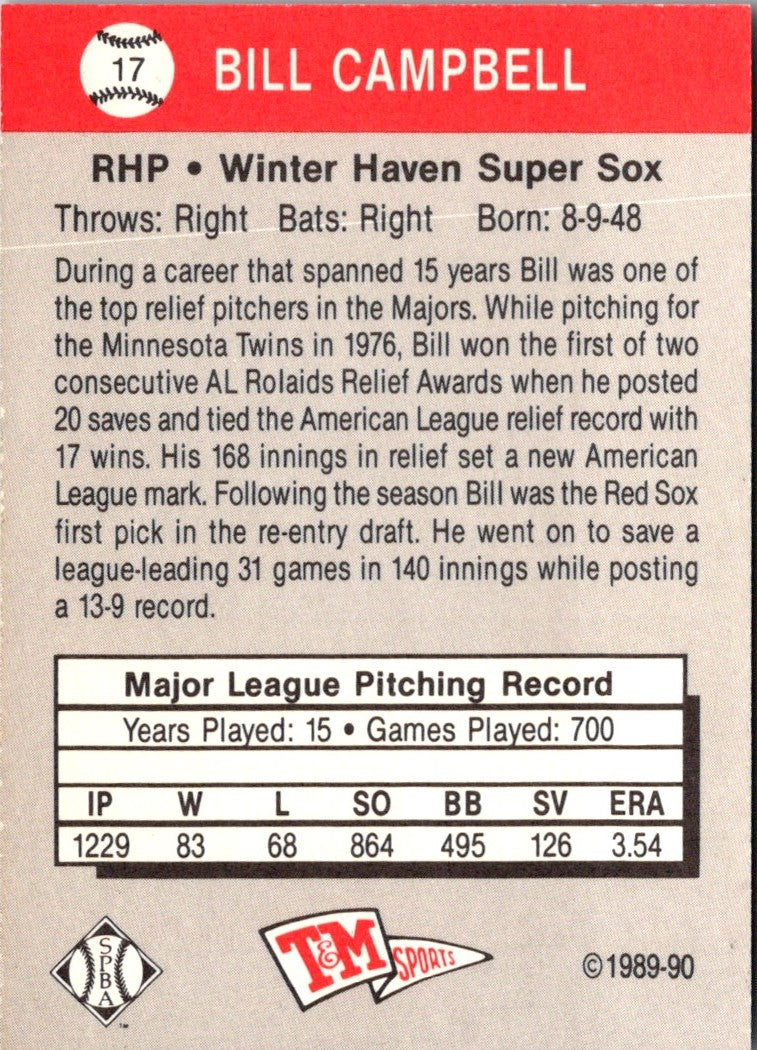 1989 T&M Senior League Bill Campbell