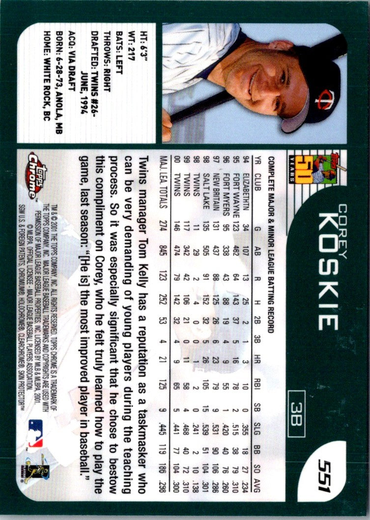 2001 Topps Chrome Corey Koskie