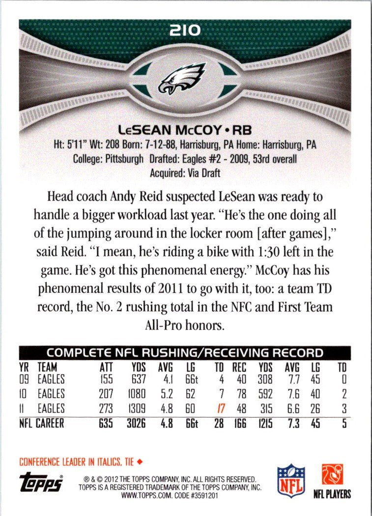2012 Topps LeSean McCoy