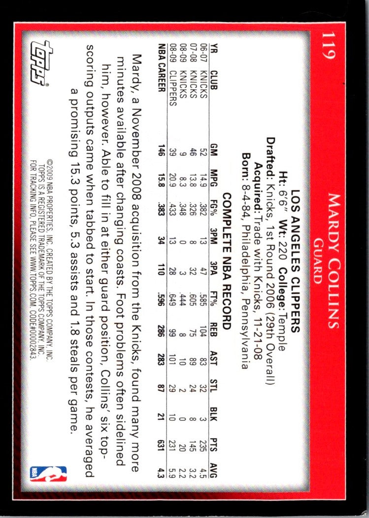 2009 Topps Mardy Collins
