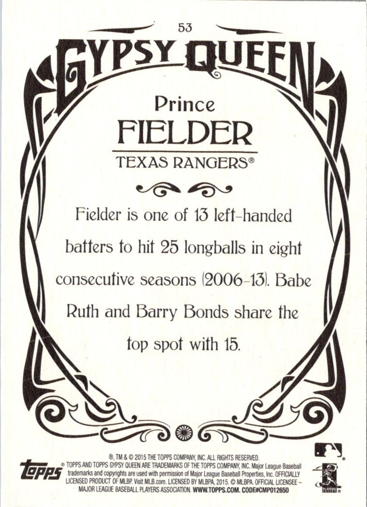 2015 Topps Gypsy Queen Prince Fielder