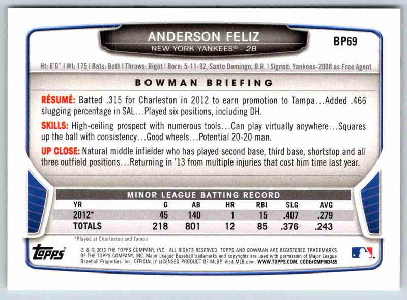 2013 Bowman Anderson Feliz