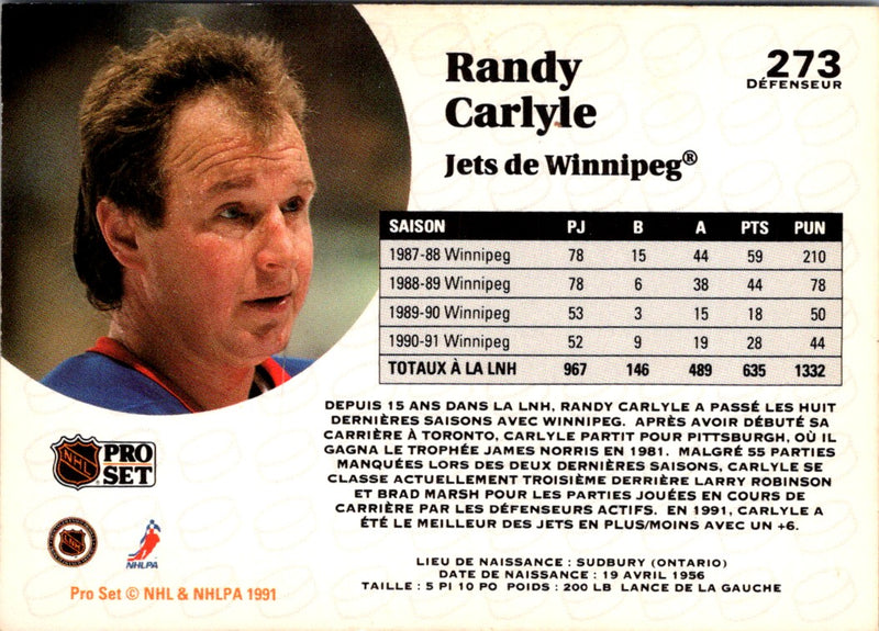 1991 Pro Set French Randy Carlyle