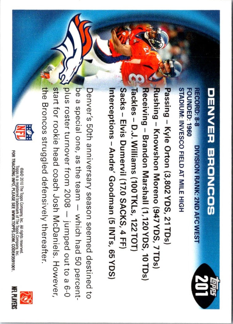 2010 Topps Denver Broncos