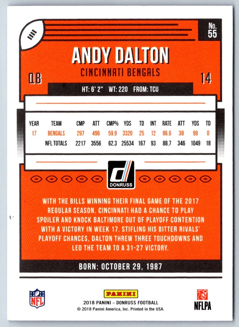 2018 Donruss Andy Dalton