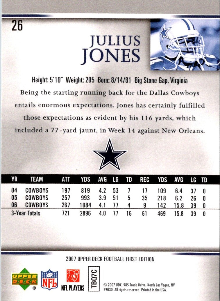 2007 Upper Deck First Edition Julius Jones