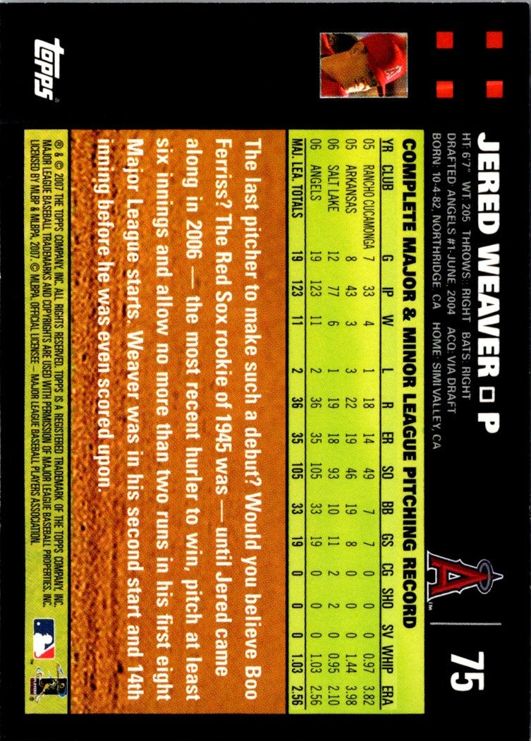 2007 Topps Jered Weaver