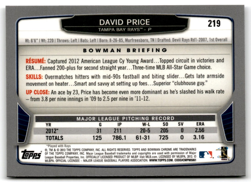 2013 Bowman Chrome David Price