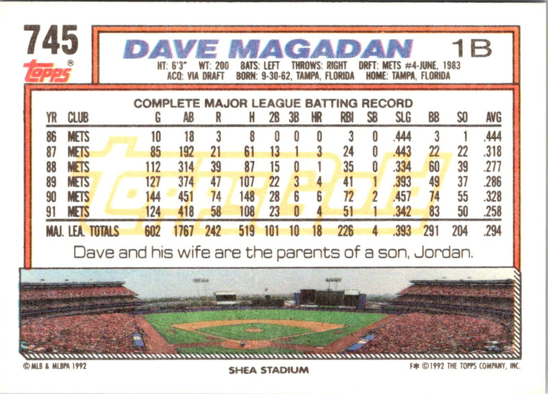 1992 Topps Dave Magadan