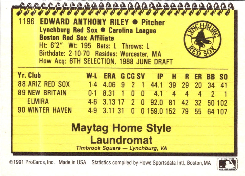 1991 ProCards Ed Riley