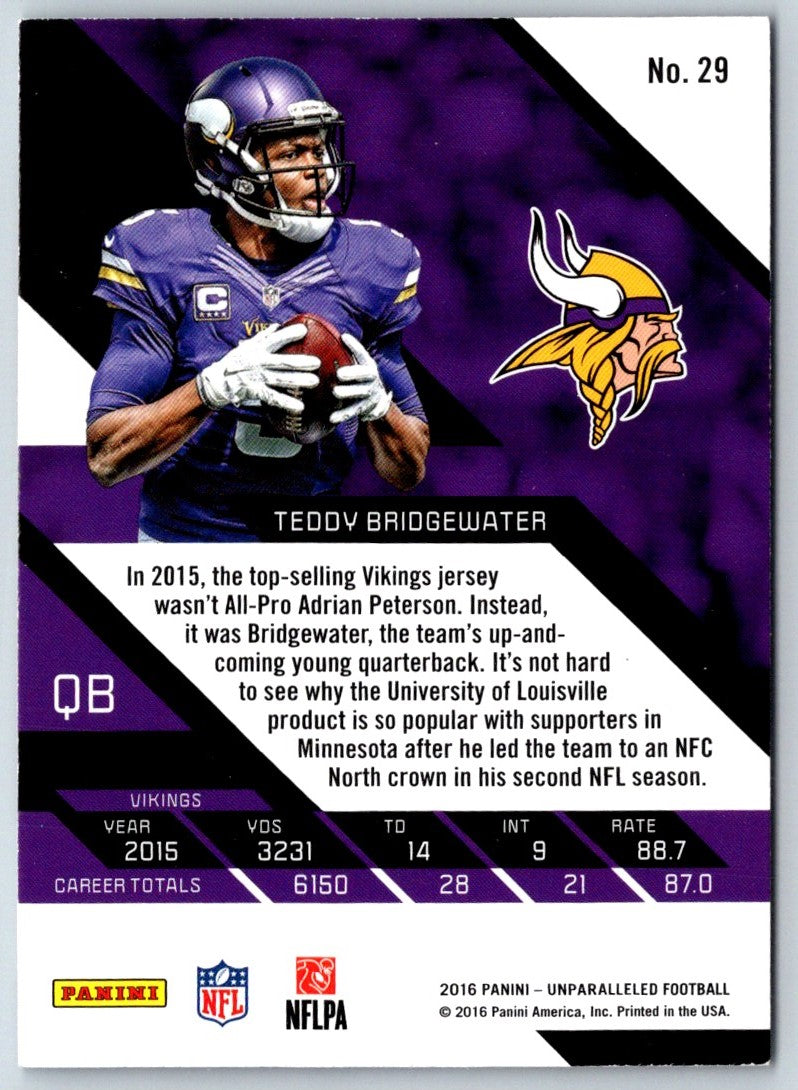 2016 Panini Unparalleled Teddy Bridgewater