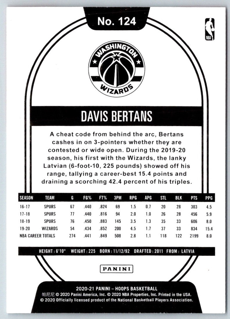 2019 Panini Contenders Optic Davis Bertans