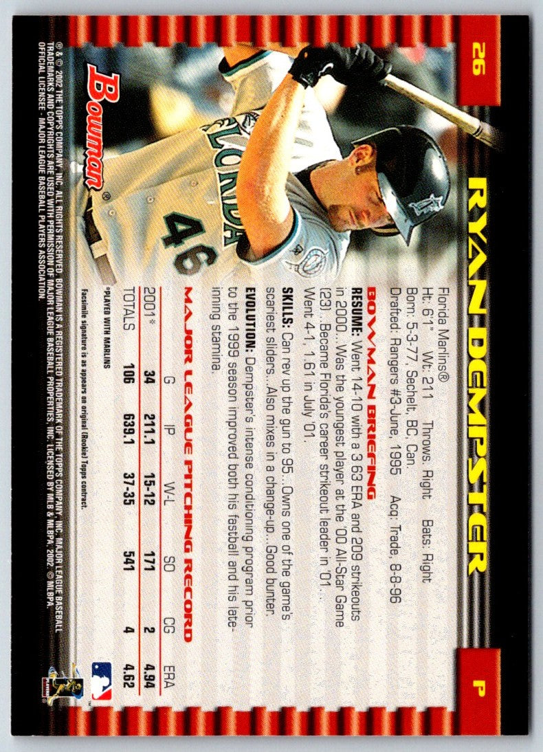 2002 Bowman Gold Ryan Dempster