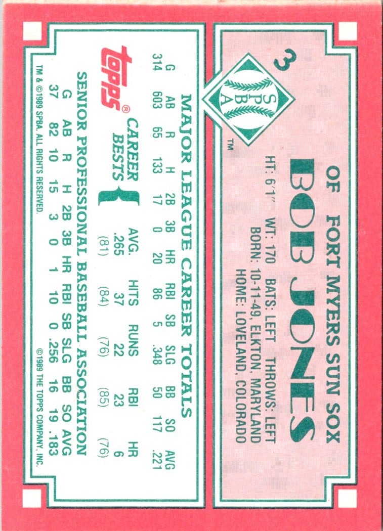 1989 Topps Senior League Bob Jones