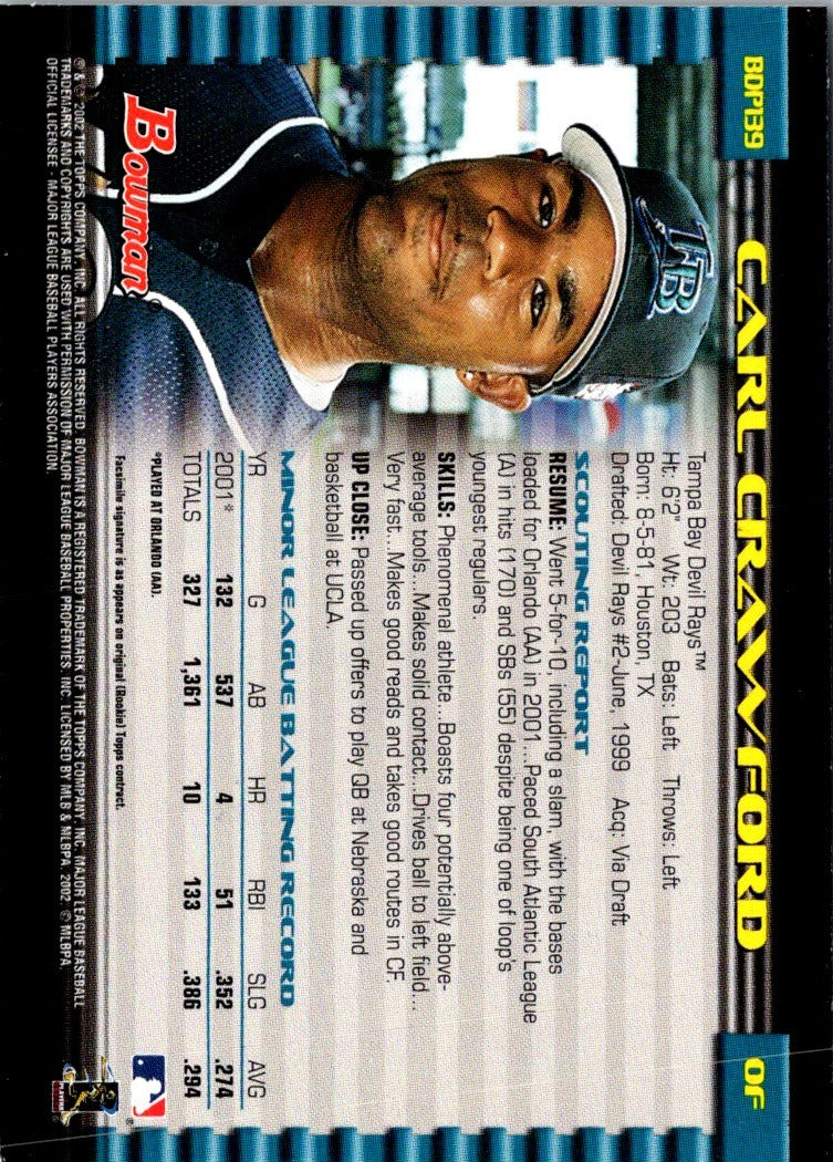 2002 Bowman Draft Picks & Prospects Carl Crawford