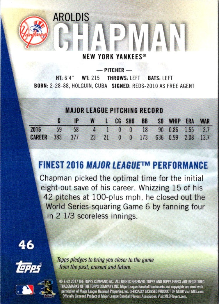 2017 Finest Aroldis Chapman