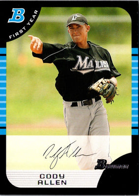 2005 Bowman Chrome Draft Picks & Prospects Cody Allen #BDP49 Rookie